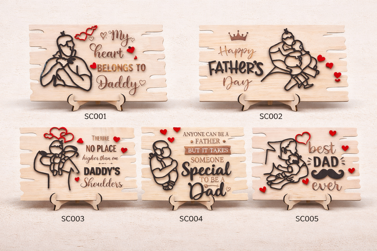 Father’s Day Wooden Plaque – Personalized Gift for Dad