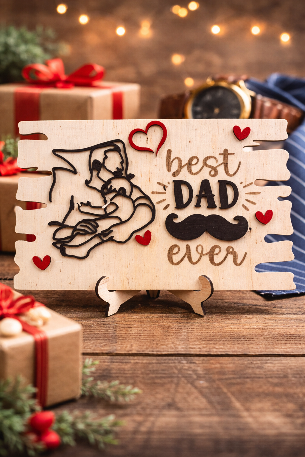 Father’s Day Wooden Plaque – Personalized Gift for Dad