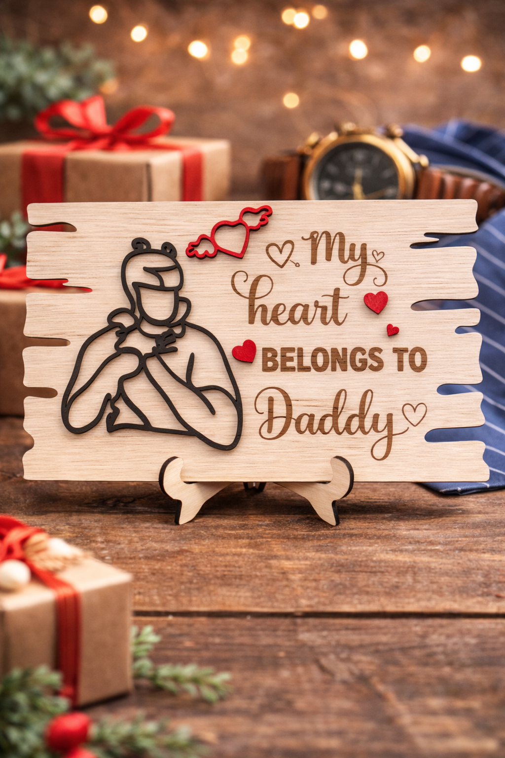 Father’s Day Wooden Plaque – Personalized Gift for Dad
