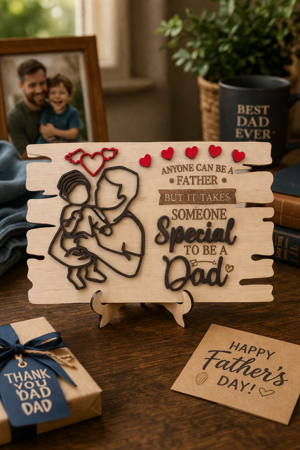 Father’s Day Wooden Plaque – Personalized Gift for Dad