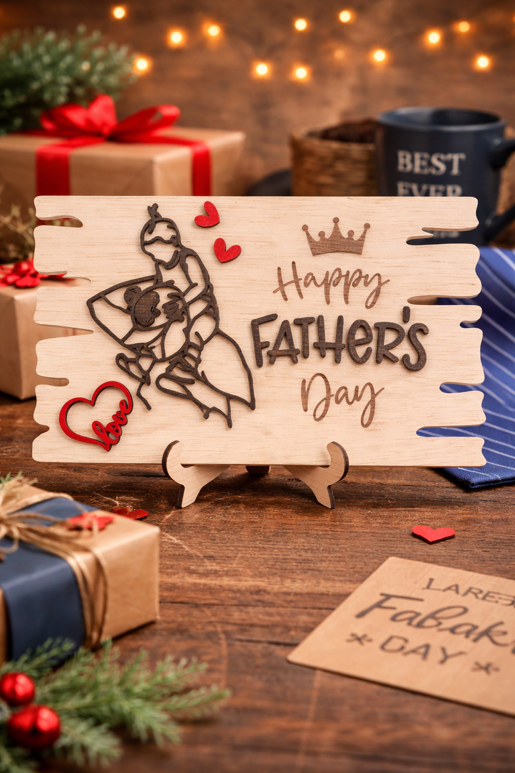 Father’s Day Wooden Plaque – Personalized Gift for Dad