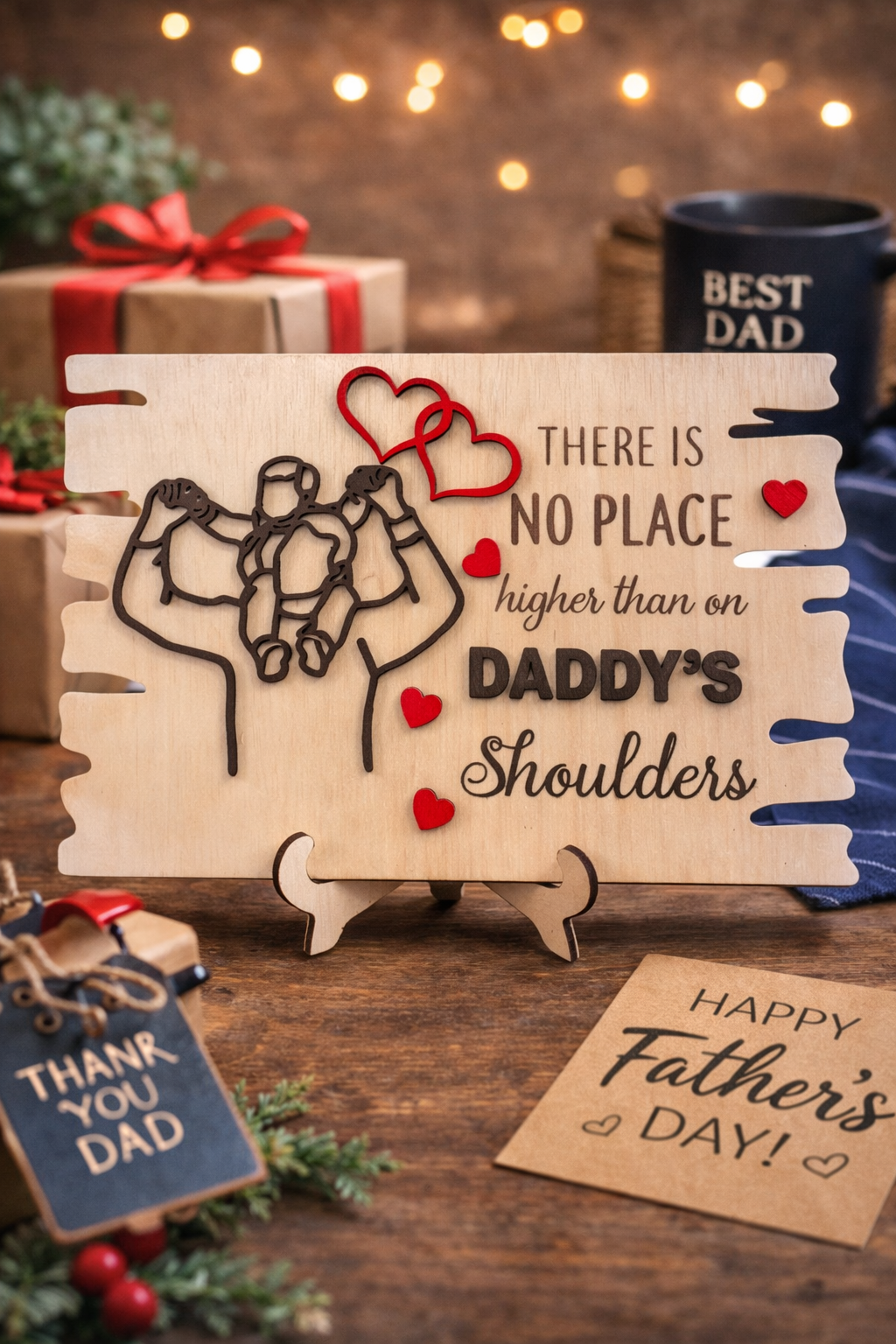 Father’s Day Wooden Plaque – Personalized Gift for Dad