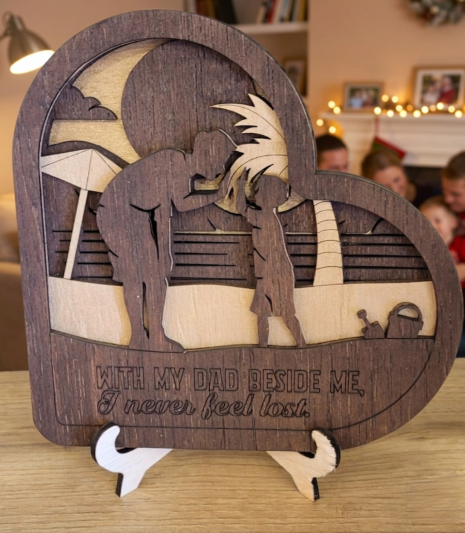 Father’s Day Multi-Layer Wooden Plaque – Customizable Design & Message (6 Styles)