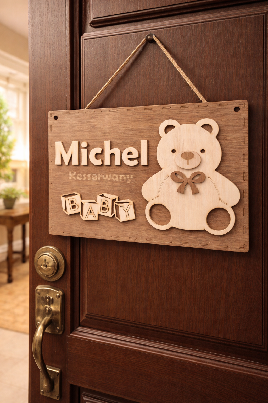 Personalized Baby Door Hanger لوحة باب مولود مخصصة