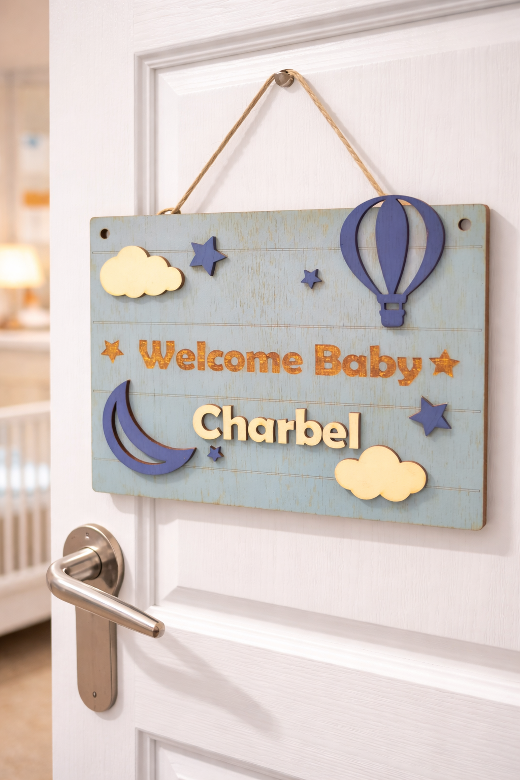 Personalized Baby Door Hanger لوحة باب مولود مخصصة