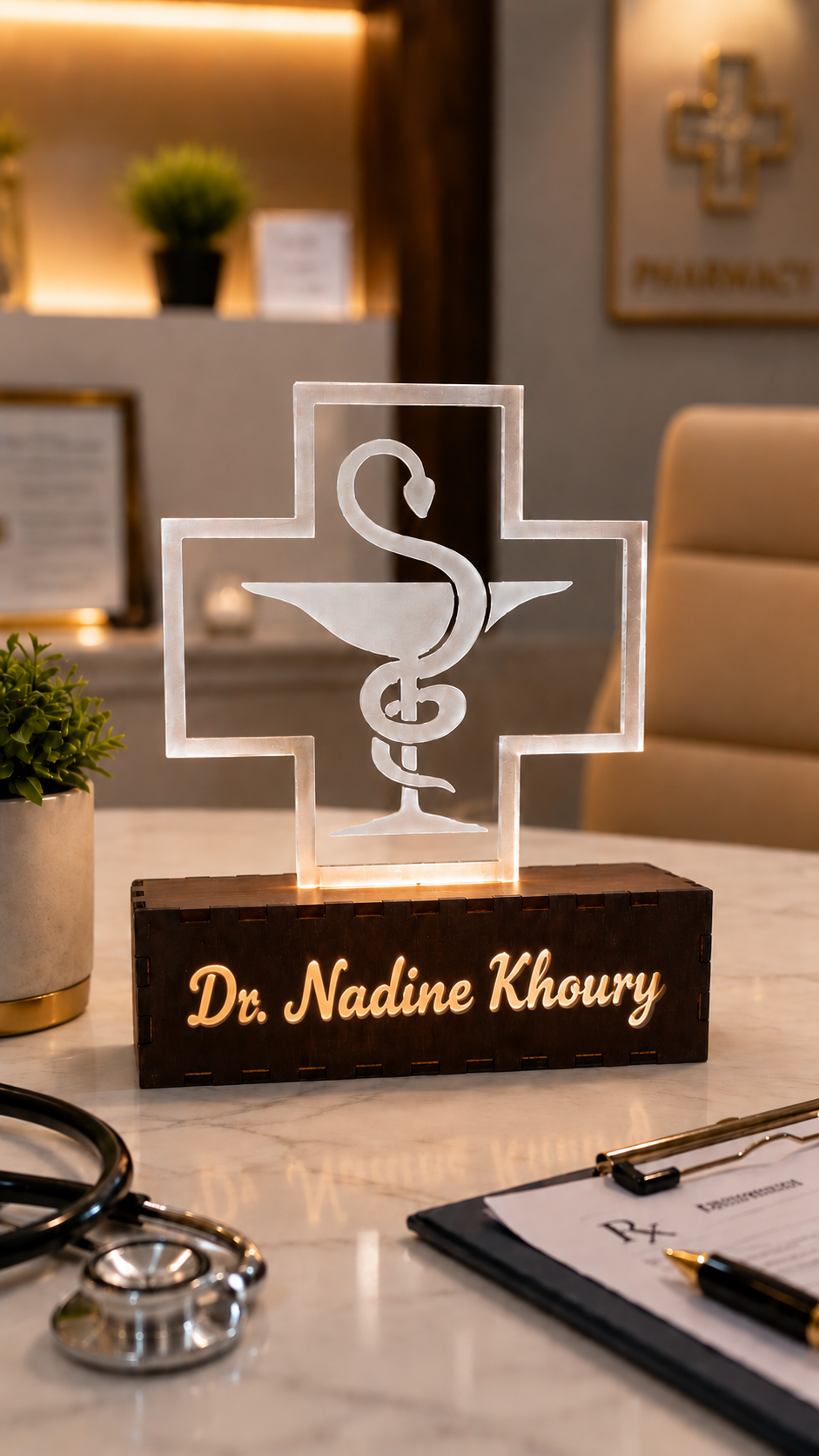 Personalized Profession LED Desk Sign – Name & Profession